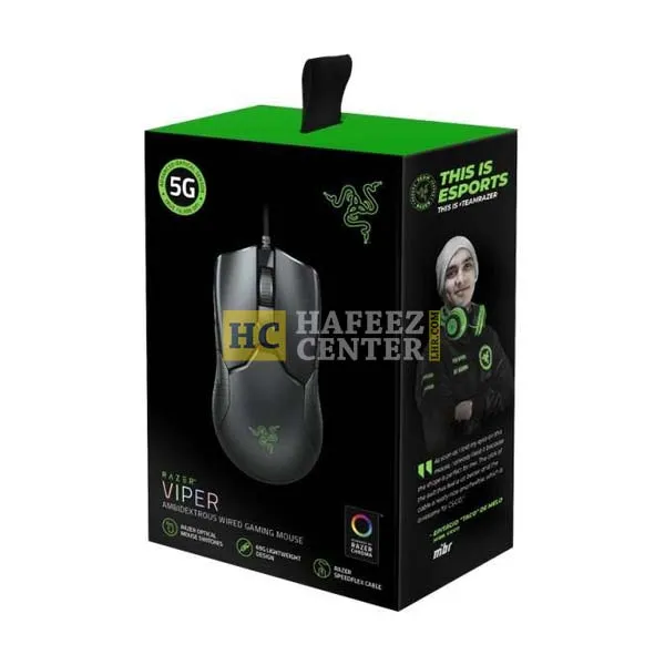 Razer Viper – Ambidextrous Wired Gaming Mouse with Optical Switches, RZ01-02550100-R3M1-Hafeez CenterLhr