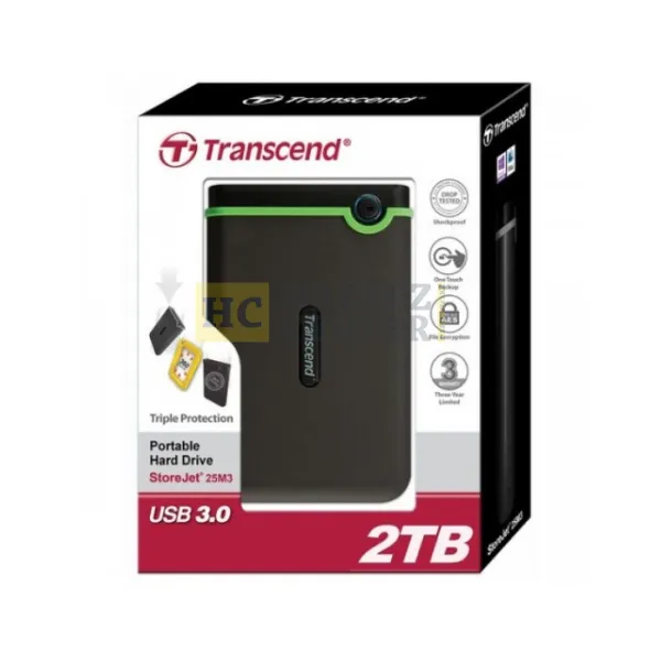 Transcend External Hard Drive 25M3 2TB USB 3.0 Portable Hard Drive - Hafeez Center Lahore