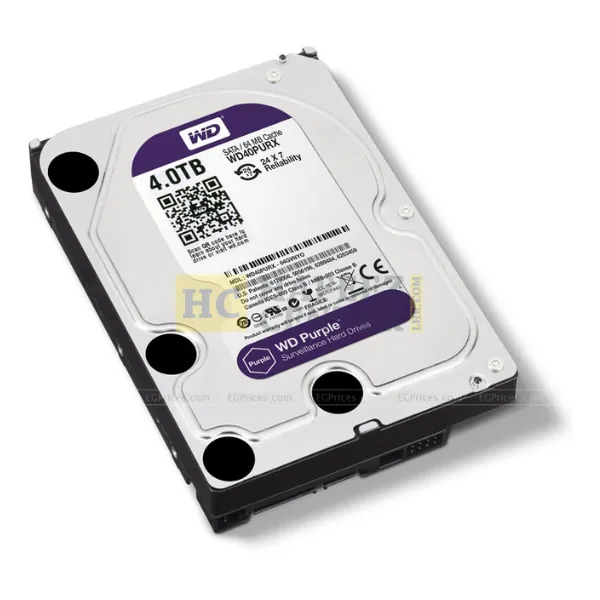 Western Digital WD Purple WD40PURX 4TB SATA 6.0Gb/s 3.5" Surveillance Hard Drive - Hafeez Center Lhr
