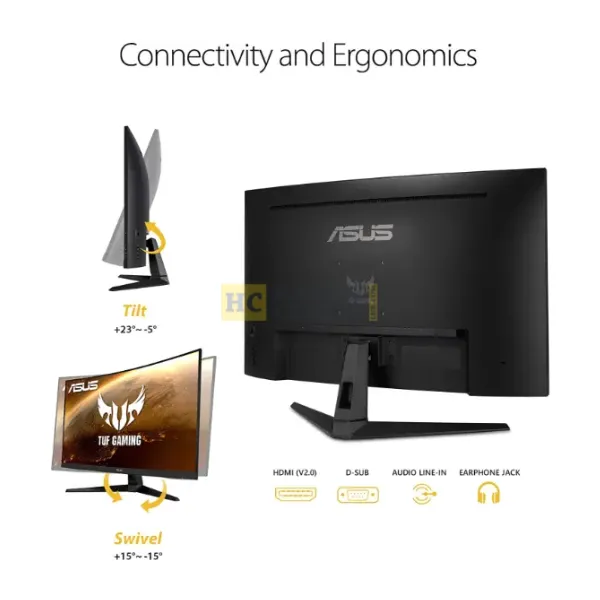 Asus TUF VG328H1B Gaming Monitor 31.5″ FHD 165Hz Curved