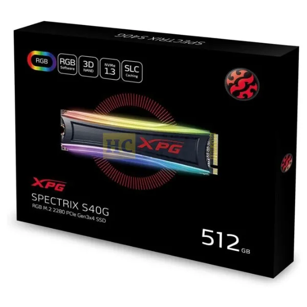 ADATA XPG Spectrix S40G 256GB RGB PCIE GEN3X4 M.2 2280 Solid State Drive