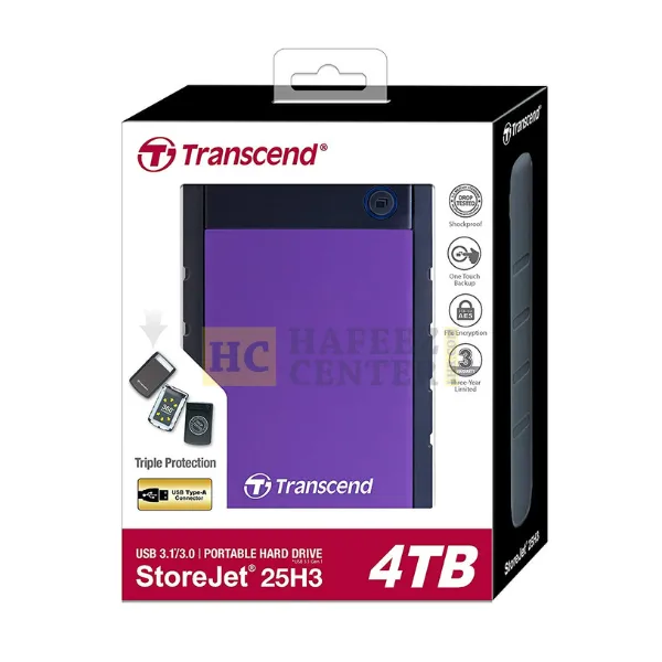 Transcend StoreJet 25H3 4TB USB 3.0 Portable Hard Drive - Hafeez Center Lhr