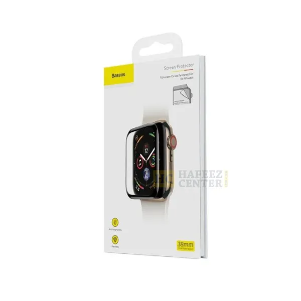 Baseus 0.2mm Full-screen curved temperedglass soft screen protector 42mm For AP Watch series 1/2/3 Black - Image 3
