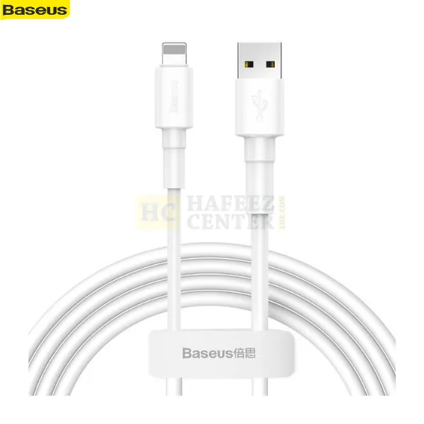 Baseus Mini White Cable USB For iPhone 2.4A 1m White - Hafeez Center
