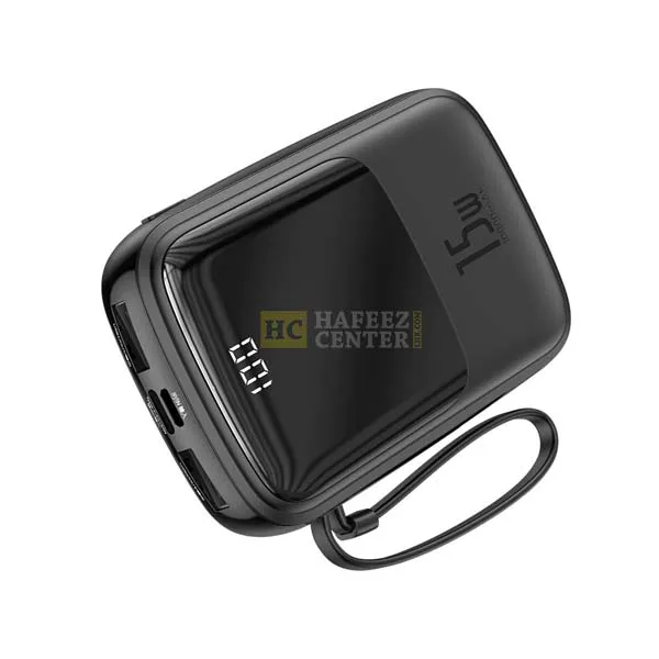 Baseus Q pow Digital Display 3A Power Bank 10000mAh (With IP Cable)Black - Hafeez Center