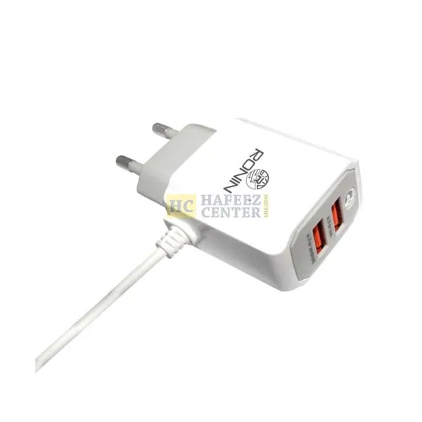RONIN R-722 Dual USB + Attached Wire Charger 2.4A