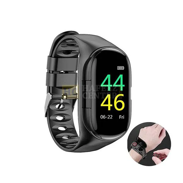 M1 AI Smart Watch With Bluetooth Earphone Wireless Earbud Heart Rate Monitor Smart Wristband Long - Hafeez Center Lahore