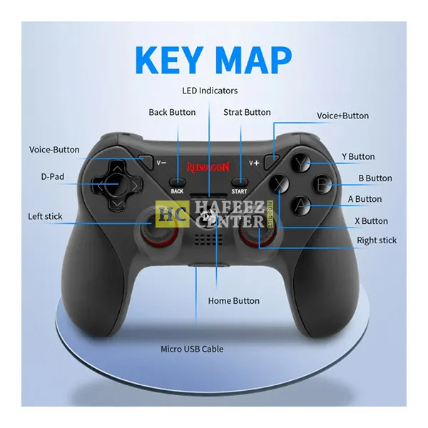 REDRAGON G812 CERES WIRELESS GAMEPAD BLUETOOTH ANDROID & IOS GAMING CONTROLLER - Hafeez Center Lahore
