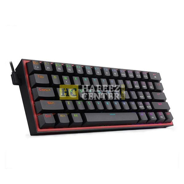 Redragon K617 Fizz 60% Wired RGB Gaming Keyboard, 61 Keys Compact Mechanical Keyboard – Linear Red Switch