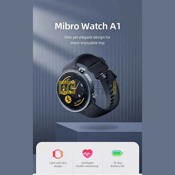 Mibro A1 Smartwatch | Bluetooth v5.0 | Mibro Fit APP | HD Display | Health Monitoring – Black - Hafeez Center Lhr