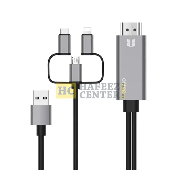 Onten Lightning USB-C micro USB To HDMI Cable 1.8M OTN-7537A