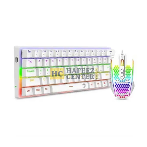 T-Dagger MAIN FORCE T-TGS008 Gaming 60% Mechanical Keyboard and Gaming Mouse Combo | White | Brown Switches