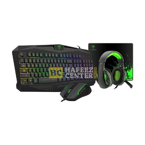 T-DAGGER T-TGS003 Mouse/ Keyboard/Mousepad/Headset 4 IN 1 Gaming Combo Set