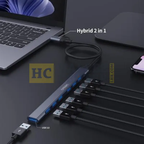 Onten (UCA9702) 7 Port USB A and USB C data Hub