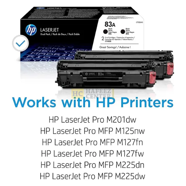 HP-83A DUAL PACK LASERJET TONER CARTRIDGE BLACK (M125/127/201/225) CF283A