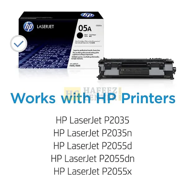 HP 05A Black Toner Cartridge | Works with HP LaserJet P2035, P2055 Series | CE505A - Hafeez Center Lhr