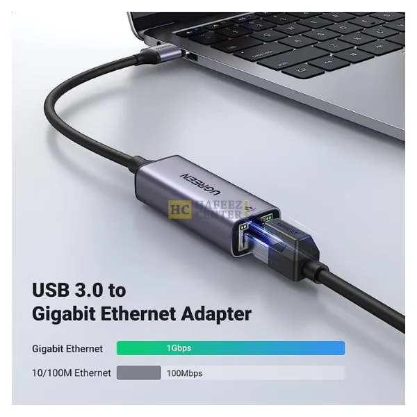 UGREEN USB to RJ45 Ethernet Adapter Aluminum Case (Space Gray)