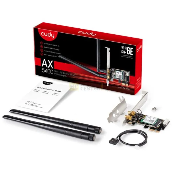 Cudy WE3000 AX5400 Tri-Band Wi-Fi 6 PCIe Adapter