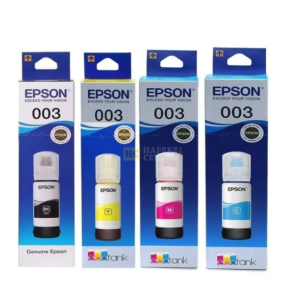 Epson 003 Original Ink Bottle Set ( Black Cyan Yellow Magenta)