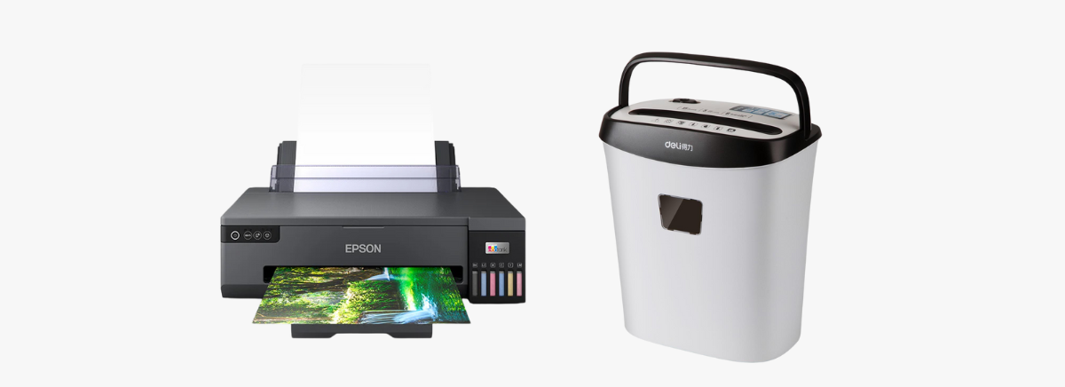 printer and shredder for home office